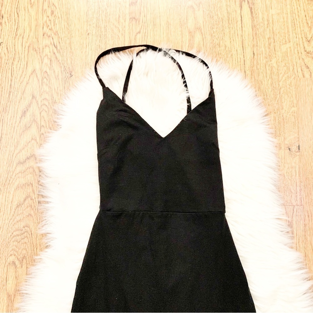 Superdown Black Fitted Back Straps Sexy Little Black Dress Size Small - Picture 9 of 9